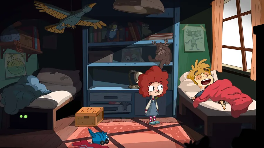Lost in Play: la cameretta all'alba, la sorella in piedi sul tappeto e il fratello ancora a letto
